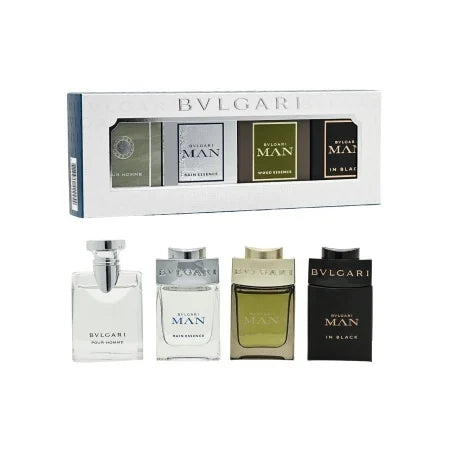 BVLGARI SET Rain Essence 5ml + Man in Black 5ml + pour Homme 5ml + Wood Essence 5ml