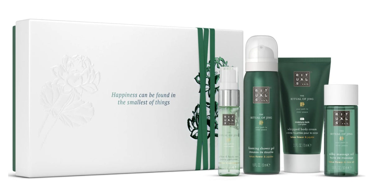 RITUALS SET The Ritual of Jing: 50ml Foaming Shower Gel + 70ml Body Lotion + 50ml Massage Oil + 20ml Body Mist