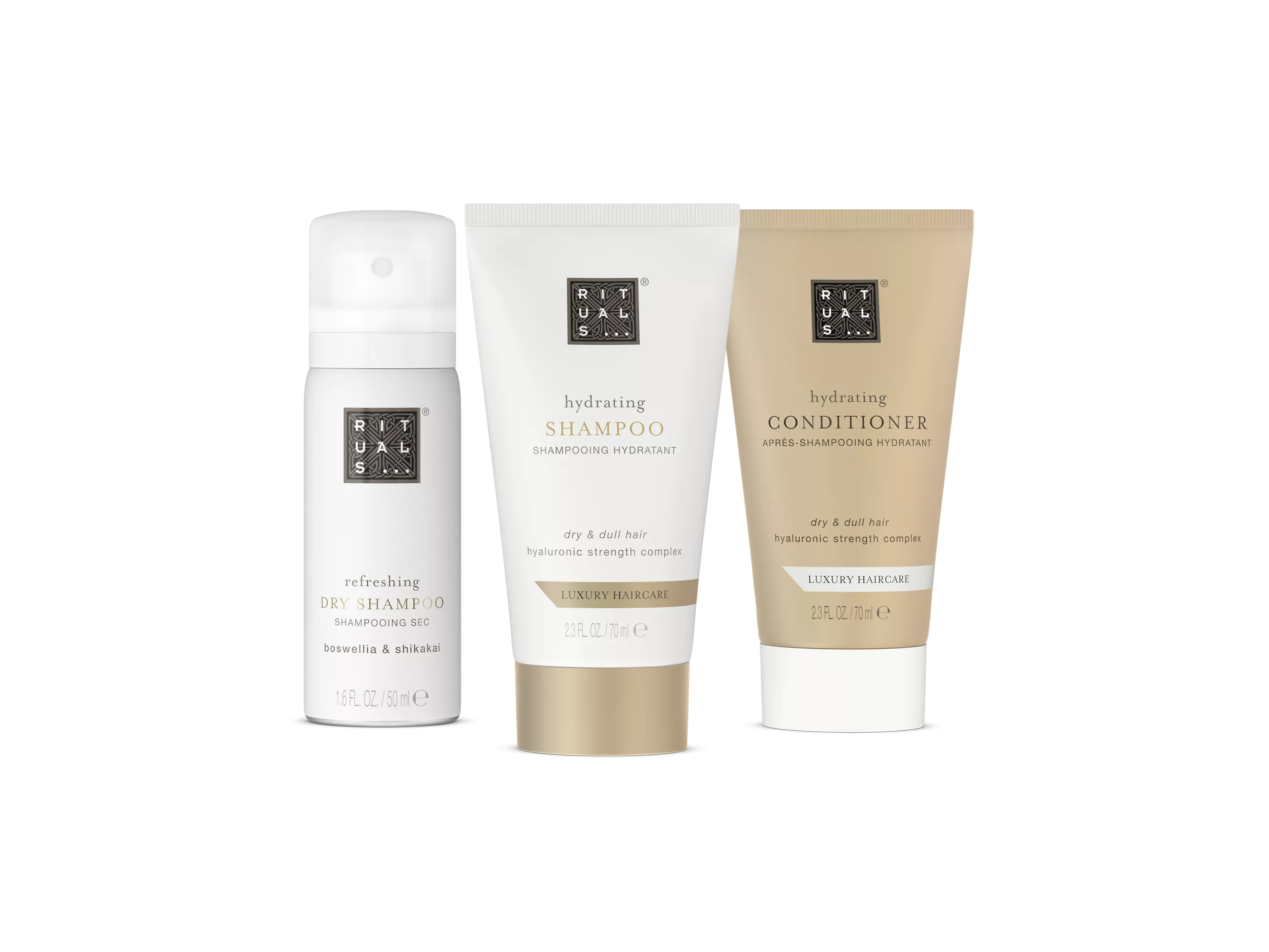 RITUALS Hydrating Shampoo 70ml + Hydrating Conditioner 70ml + Refreshing Dry Shampoo 50m